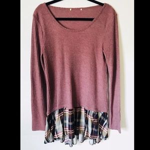 Kori Tops Plaid Long Sleeve